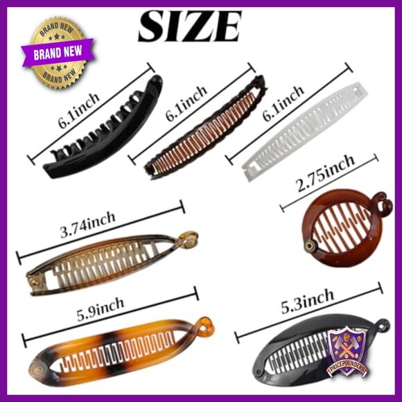 20PCS Banana Hair Clips Set, Resin Plastic Hair Accessories for Ponytails